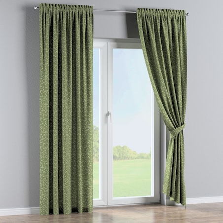 Zasłona na kanale z grzywką 1 szt. 130x245 zielony