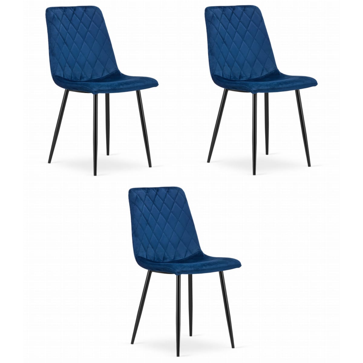 Krzesło Do Jadalni Kuchni Salonu Turin - Granat Aksamit X 3