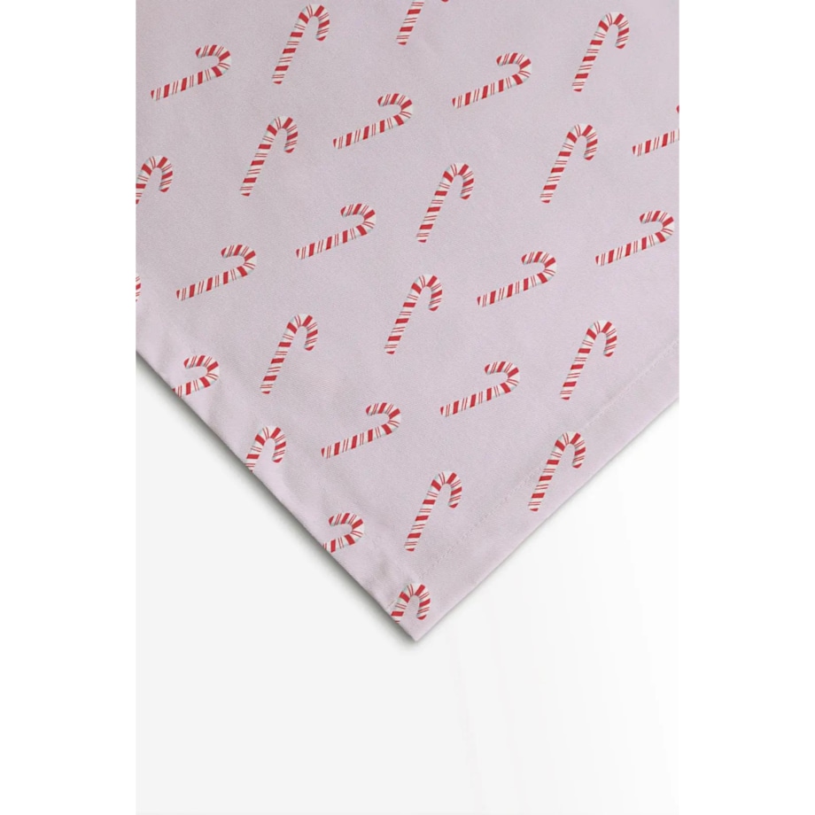 Obrus świąteczny - Laski cukrowe - różowy 140x240 cm