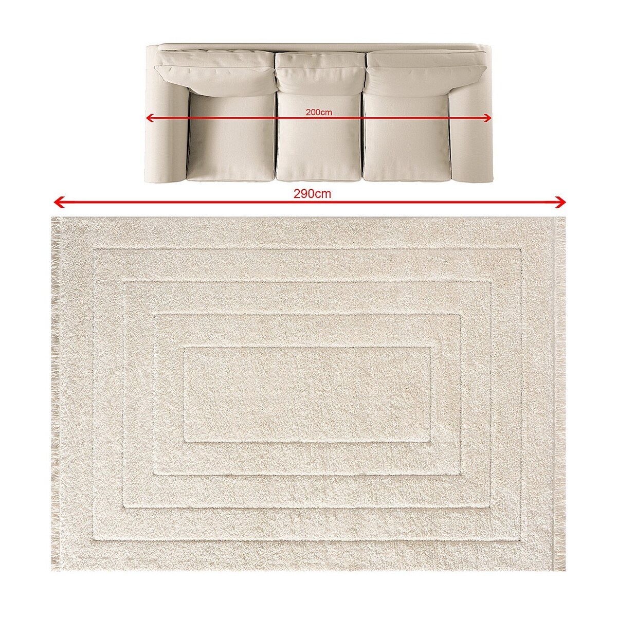 Dywan Zen ivory 200x290 cm, 200x290 cm