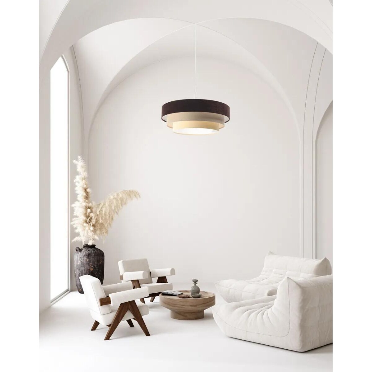 Lampa wisząca TRIO MIX brązowa/beżowa/biała