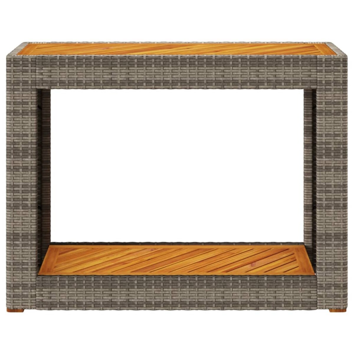 vidaXL Stolik ogrodowy z drewnianym blatem, szary, 100x40x75 cm