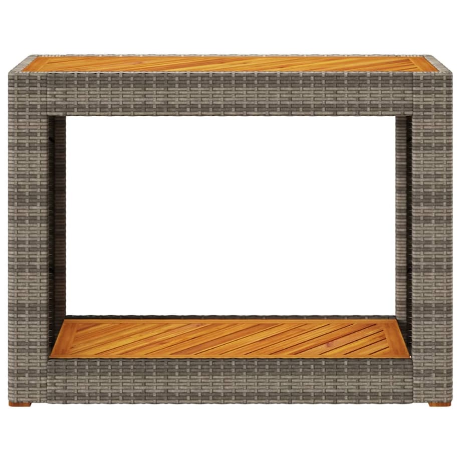 vidaXL Stolik ogrodowy z drewnianym blatem, szary, 100x40x75 cm