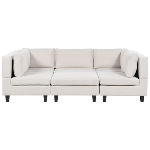 Sofa modułowa 5-osobowa z otomaną jasnobeżowa UNSTAD