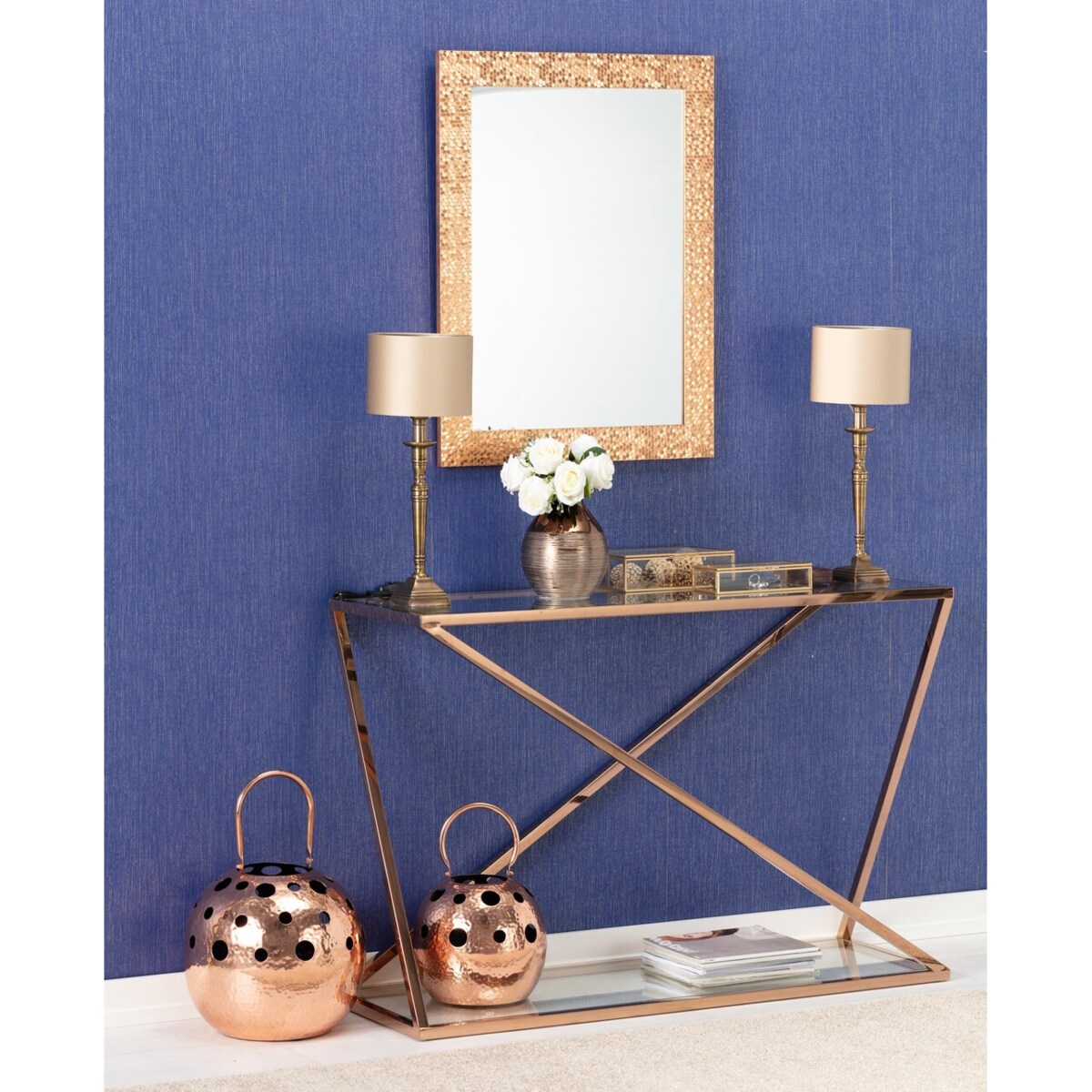 Konsola Vertigo rose gold 120x40x80cm, 120 x 40 x 80 cm