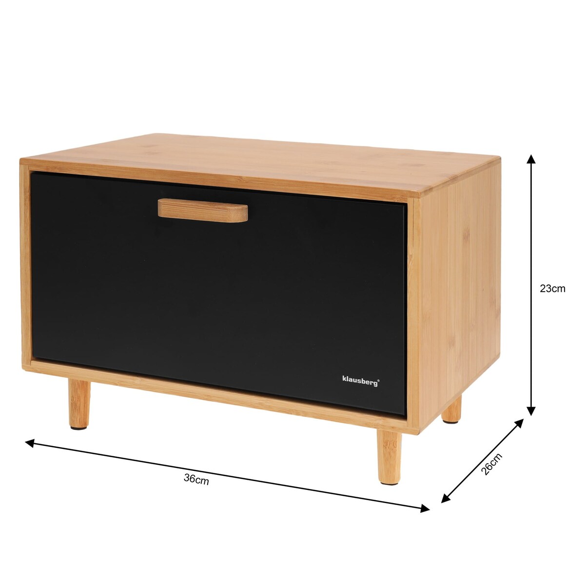 Chlebak bambusowy pojemnik na pieczywo chleb czarny KLAUSBERG