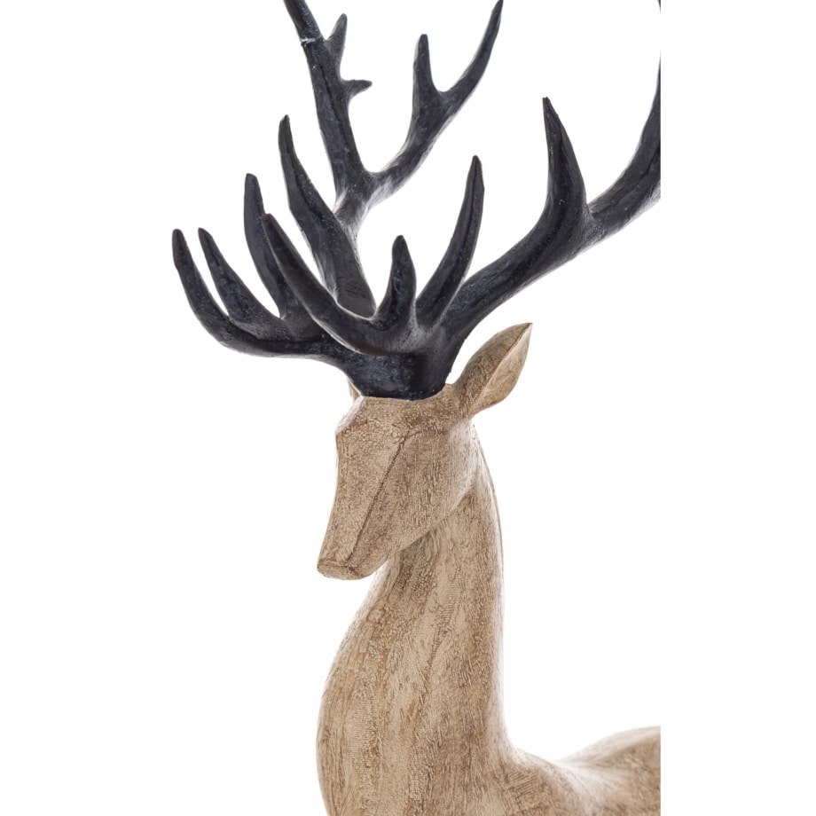 Figurka - stojący renifer 49x28x12,5 cm brązowy z czarnym porożem