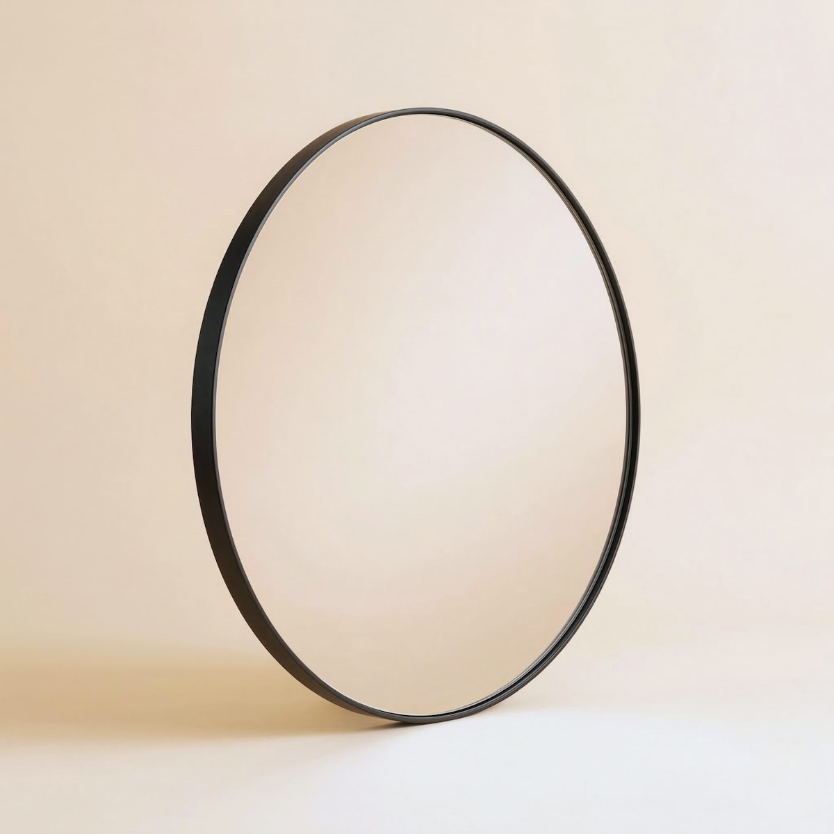 Okrągłe lustro ścienne MIRA, Ø 80 cm, kolor czarny, szkło
