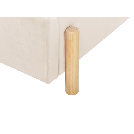 Łóżko welurowe 90 x 200 cm beżowe ANET