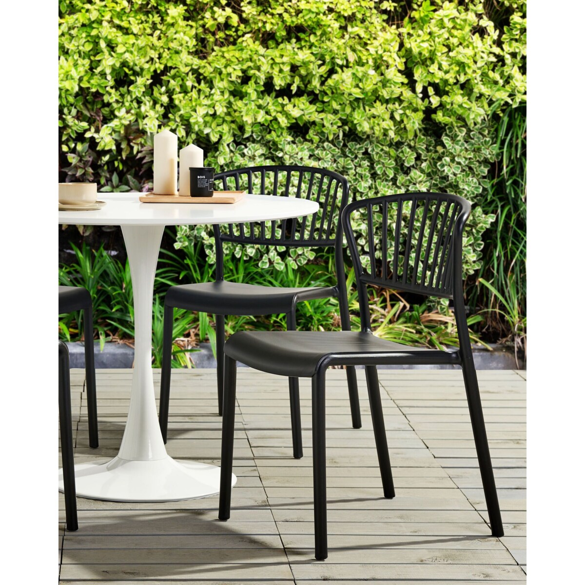 Zestaw 4 krzeseł do jadalni czarny GELA