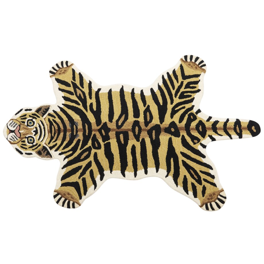 Dywan dziecięcy wełniany tygrys 100 x 160 cm beżowy SHERE
