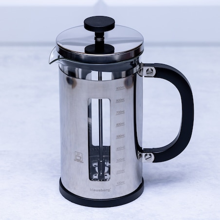 Zaparzacz do kawy i herbaty 1.0L French Press srebrny KLAUSBERG