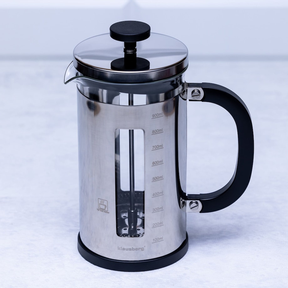 Zaparzacz do kawy i herbaty 1.0L French Press srebrny KLAUSBERG