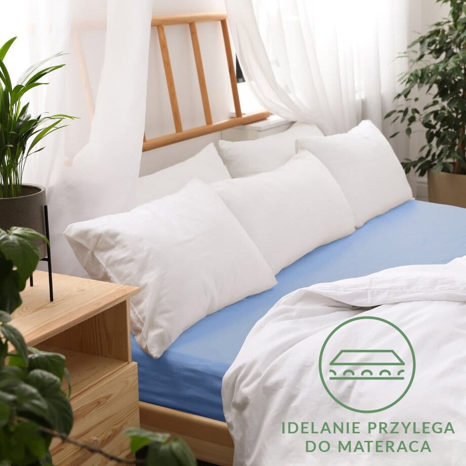 Prześcieradło jersey z gumką 60x120 kolor Niebieski