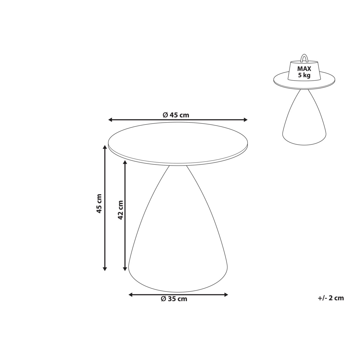 Stolik pomocniczy CORELLA Szkło hartowane Brązowy/ czarny