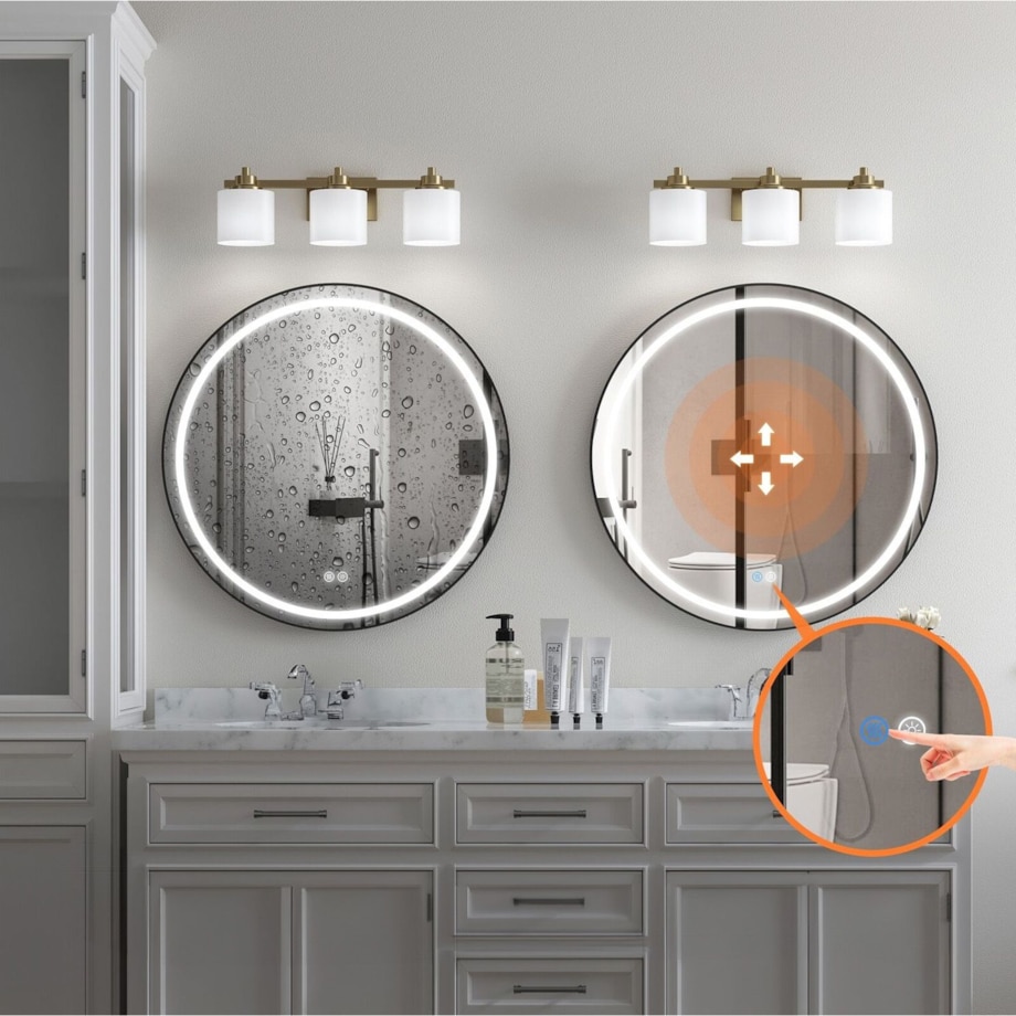 Lustro ścienne LED z czarną ramą MMJ BLACK 60cm