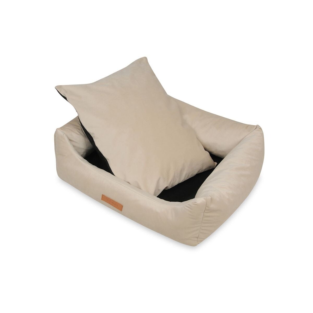 Animood Legowisko Alex rozmiar: L, kolor: beżowy, materiał: welur