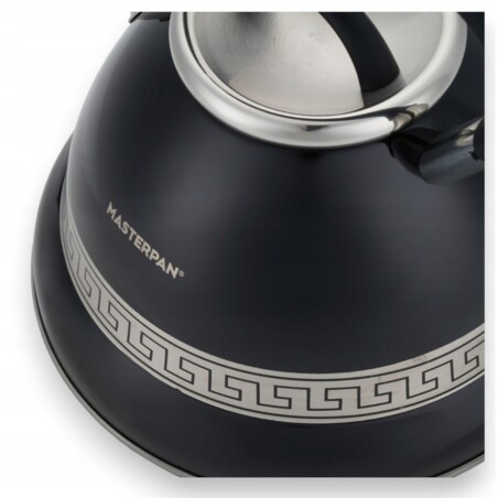 Duży Czarny Tradycyjny Czajnik Z Gwizdkiem Stalowy 3L Na Indukcję Gaz