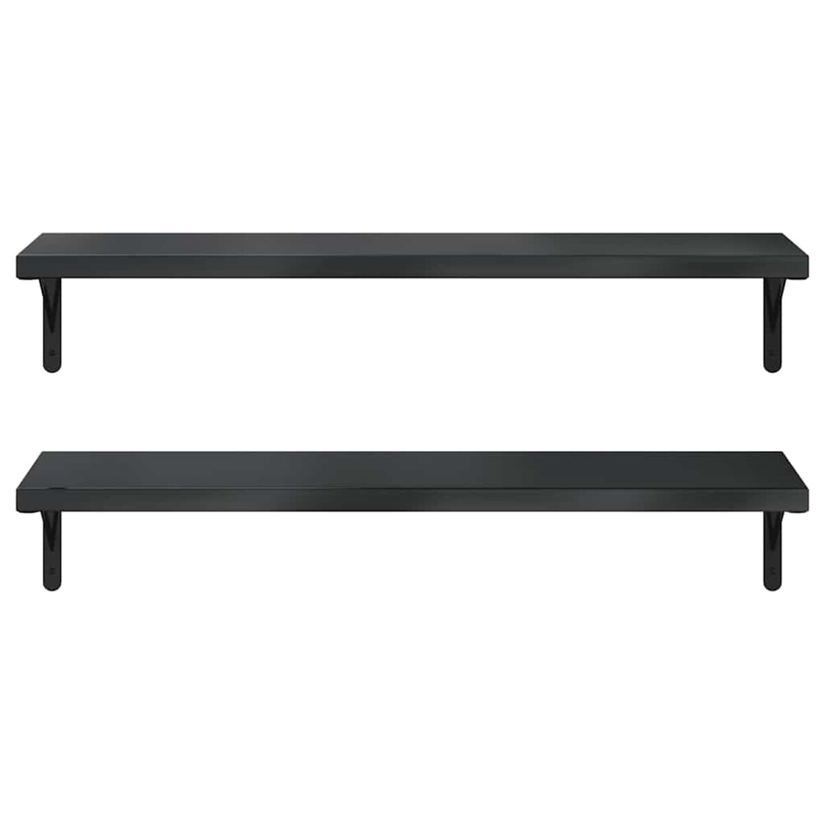 vidaXL Półki ścienne, 2 szt., 100x30 cm, czarna stal nierdzewna | home&you