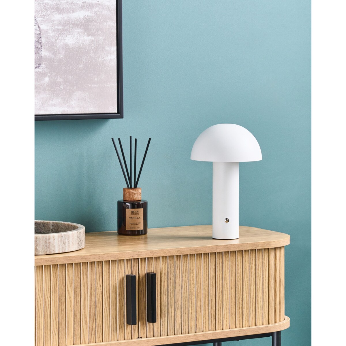 Bezprzewodowa lampa stołowa LED BOJO Ze ściemniaczem Metal Biały