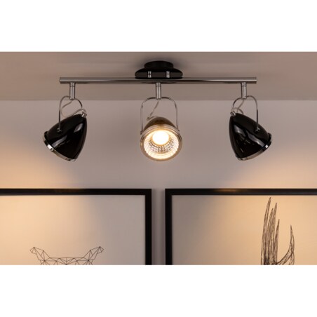 Lampa Sufitowa BRITOP Lighting 3xGU10 LED 6W Czarny i Chrom, Minimalistyczny Design od Polskiego Producenta, 1 szt.