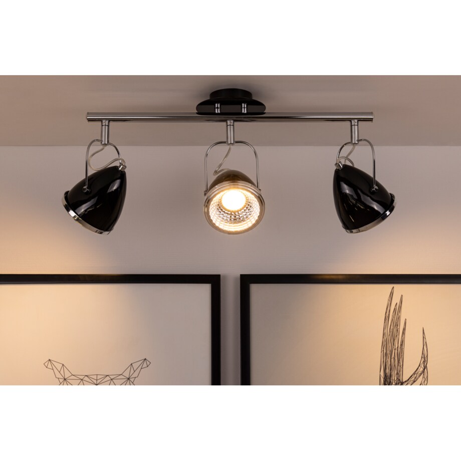 Lampa Sufitowa BRITOP Lighting 3xGU10 LED 6W Czarny i Chrom, Minimalistyczny Design od Polskiego Producenta, 1 szt.