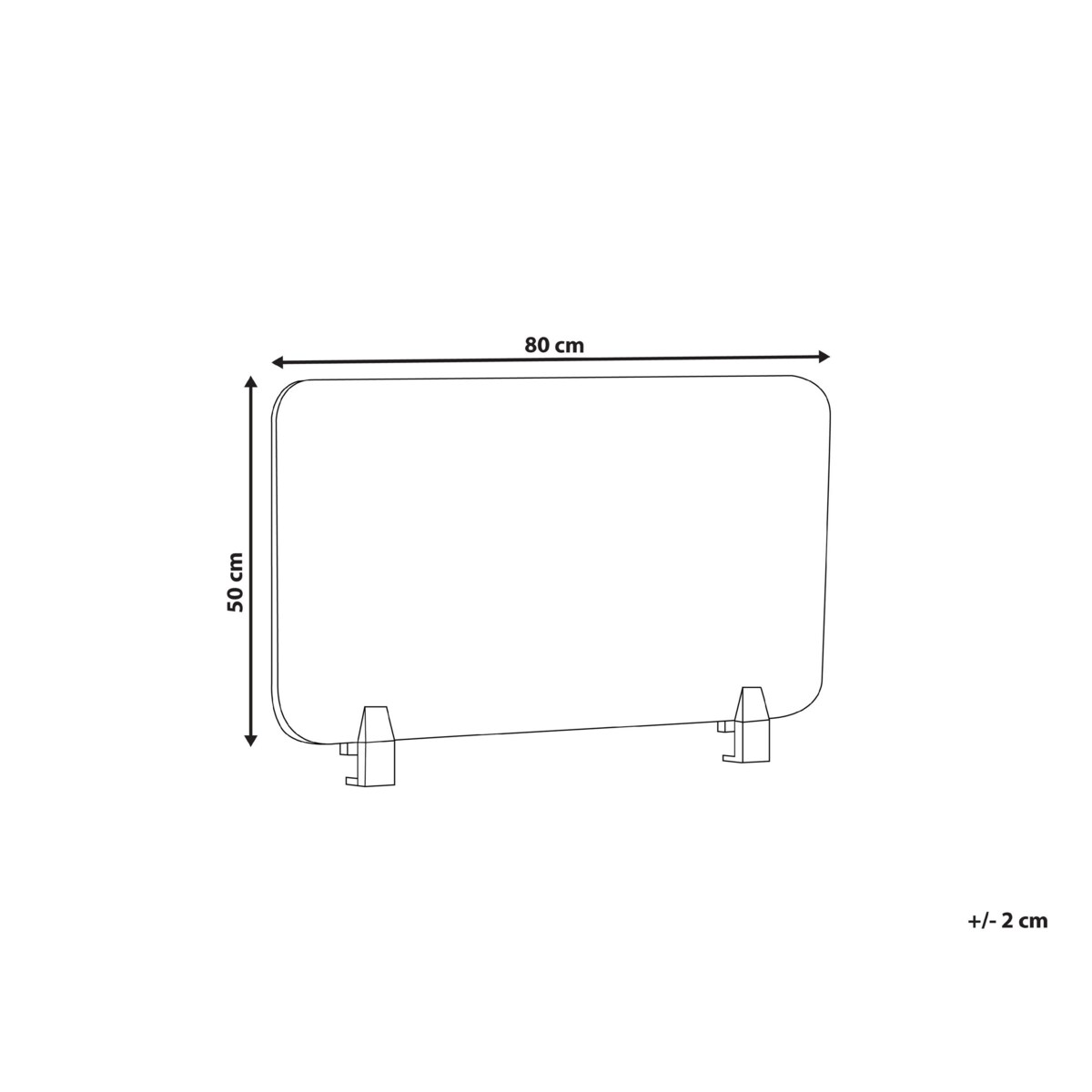 Przegroda biurkowa 80 x 50 cm Różne rozmiary
