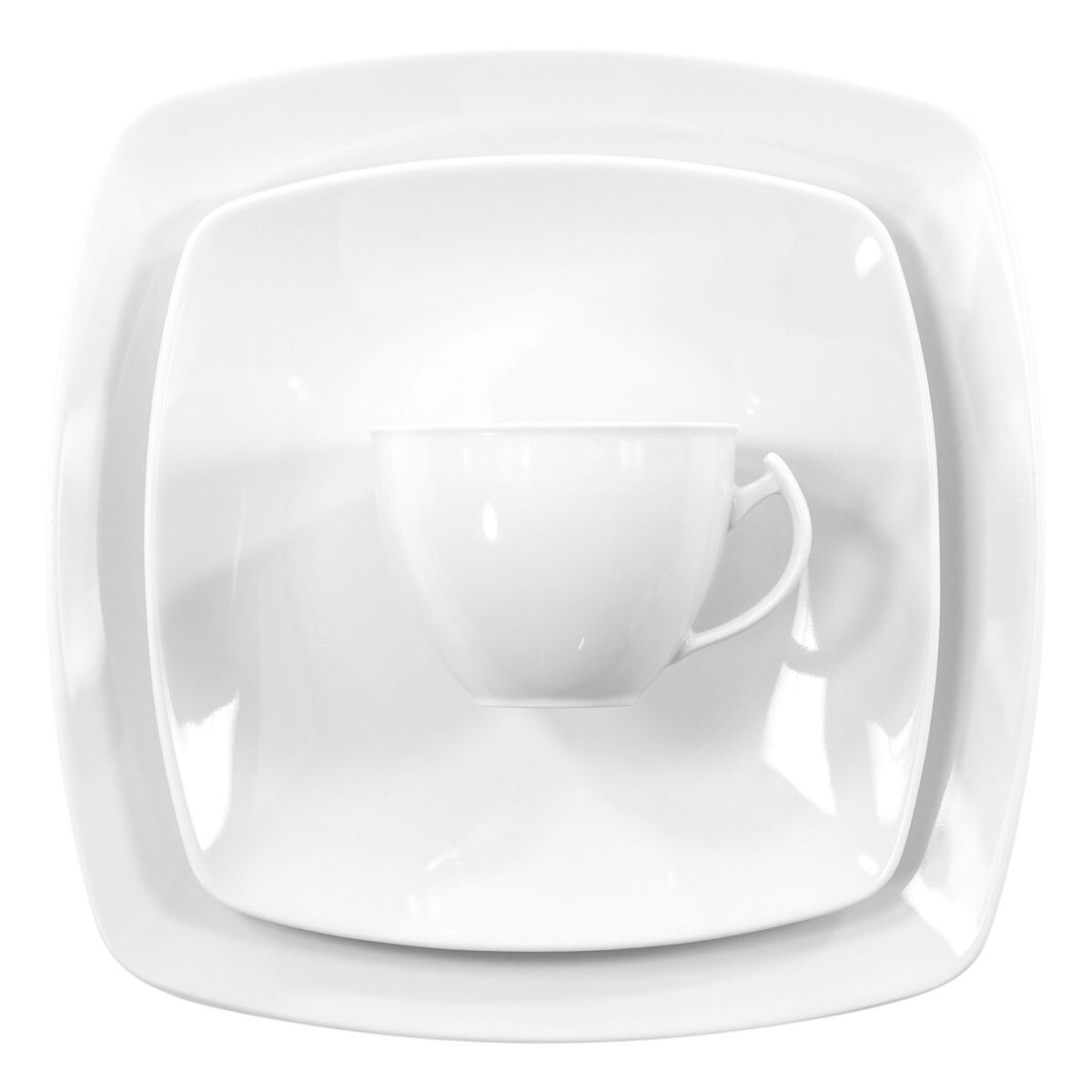 Zestaw obiadowo-kawowy dla 12 osób 95 el. Akcent Biały C000