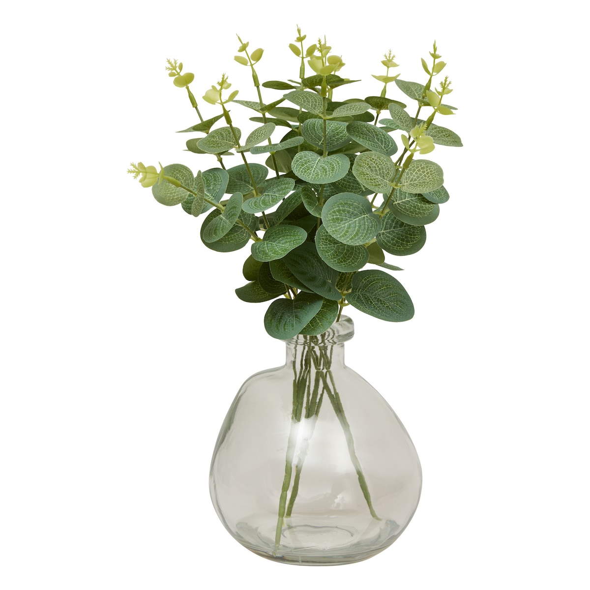 Kompozycja z eukaliptusa URICE, wys. 35 cm, szklany wazon