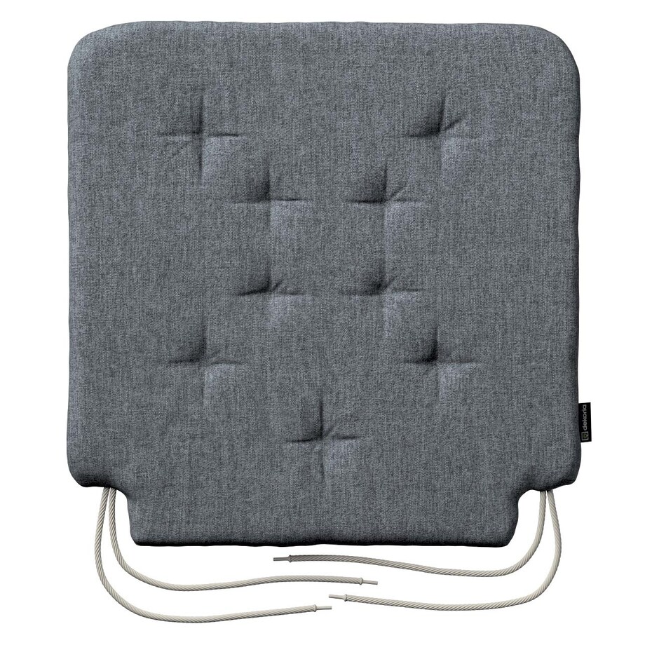 Poduszka na krzesło Olek, grafitowo - szary szenil, 42 x 41 x 3,5 cm, City