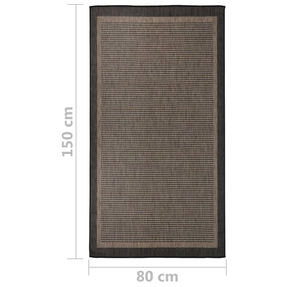 vidaXL Dywan zewnętrzny o płaskim splocie, 80x150 cm, ciemnobrązowy