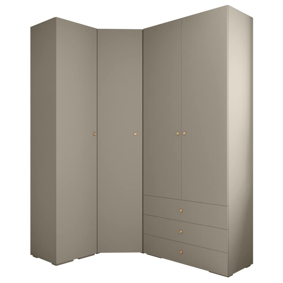 Garderoba wysoka do przedpokoju INOVA 2 Z6 kaszmir+złoty