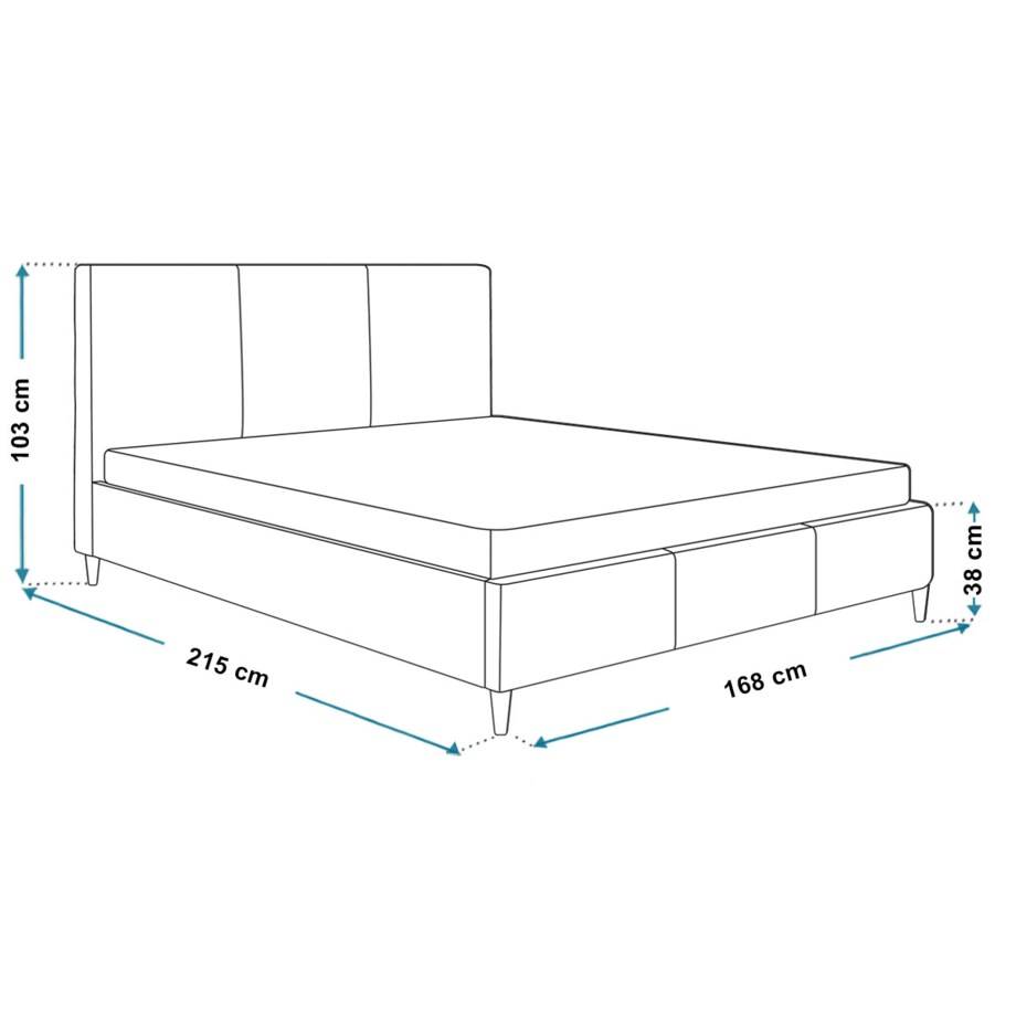 Łóżko tapicerowane 160x200 LUXO 7 do sypialni, na drewnianych nogach-beżowe