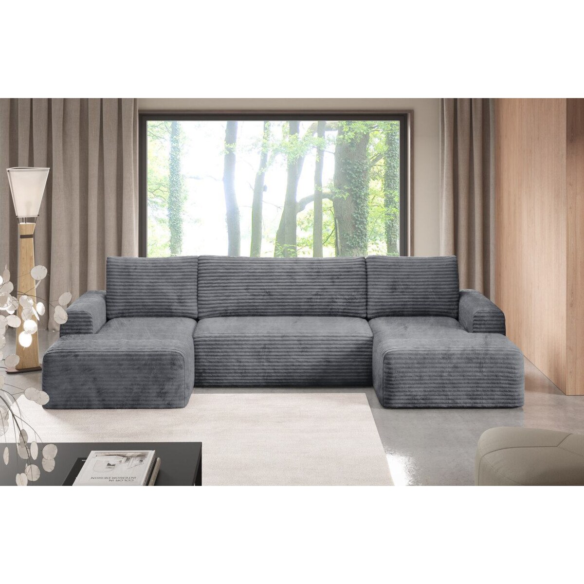 Narożnik SONTII U gruby sztruks Kolor: TILIA 90