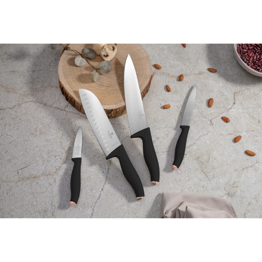Zestaw noży kuchennych 4 elementy BERLINGER HAUS Black Rose