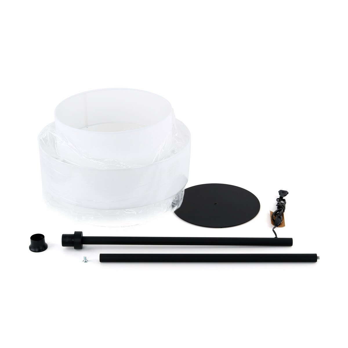 Lampa podłogowa TK Lighting CALISTO WHITE 5894 biała czarna E27 z dużym abażurem 50 cm