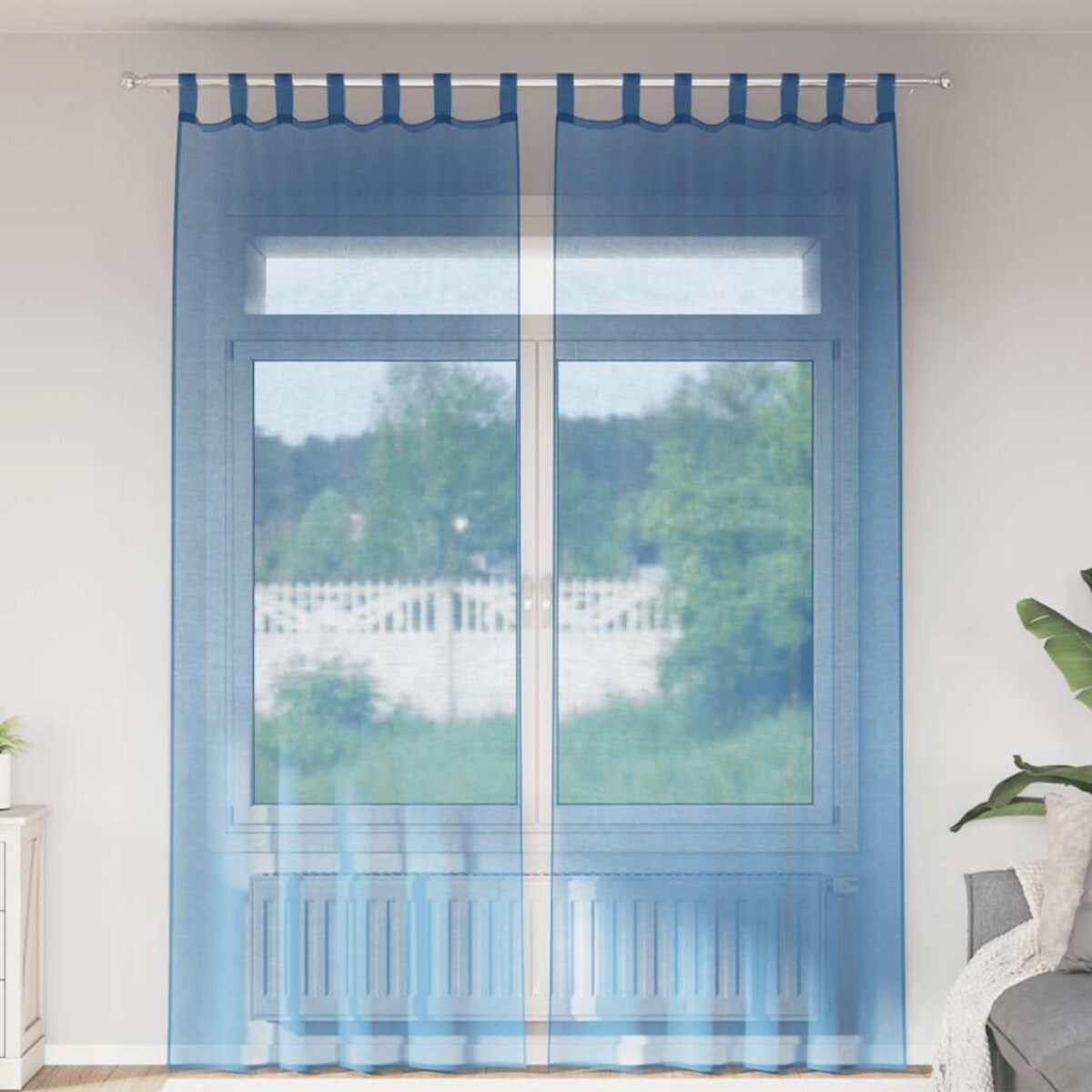 vidaXL Zasłony woalowe z pętelkami 2 szt. Royal Blue 140x260 cm