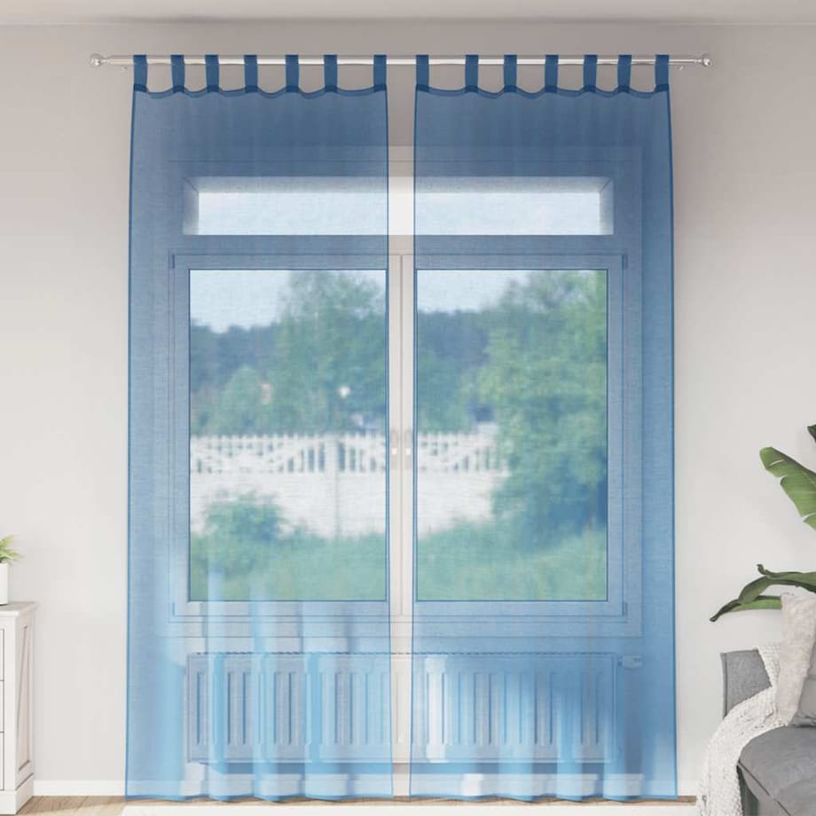vidaXL Zasłony woalowe z pętelkami 2 szt. Royal Blue 140x260 cm