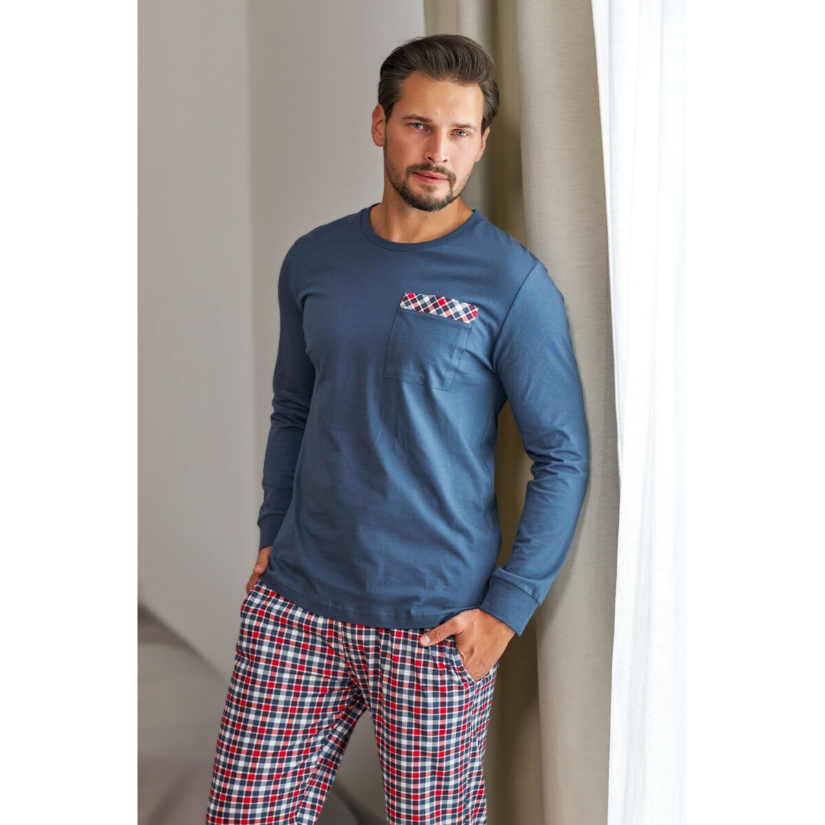 Piżama kolor niebieski PMB.7147.DEEP_BLUE - L