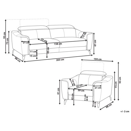 Komplet wypoczynkowy skórzany 4-osobowy brązowy NARWIK
