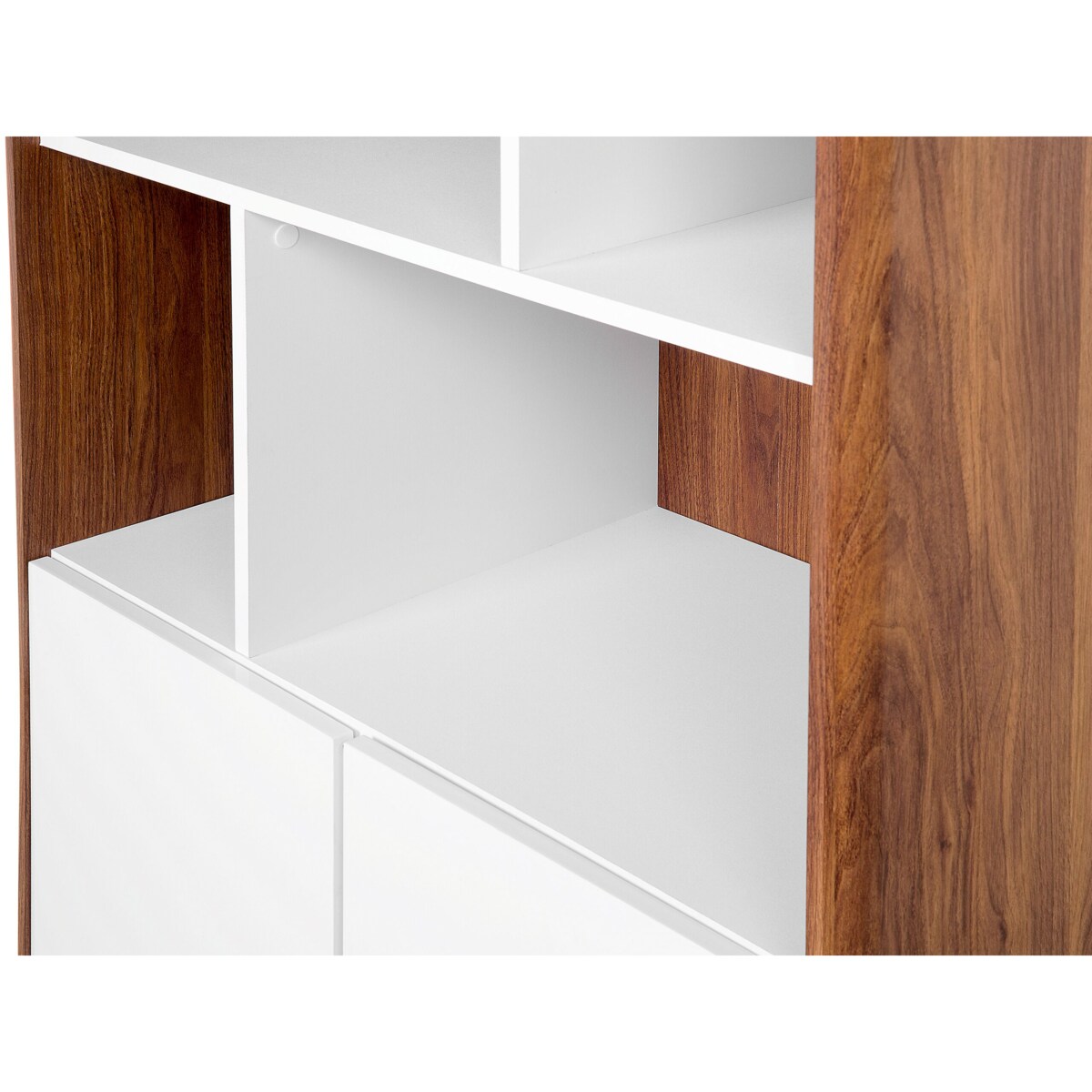 Regał ciemne drewno z białym COLUMBUS