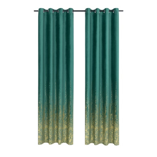 zasłona welurowa "złota mgła" przelotki 140x250 | zielony