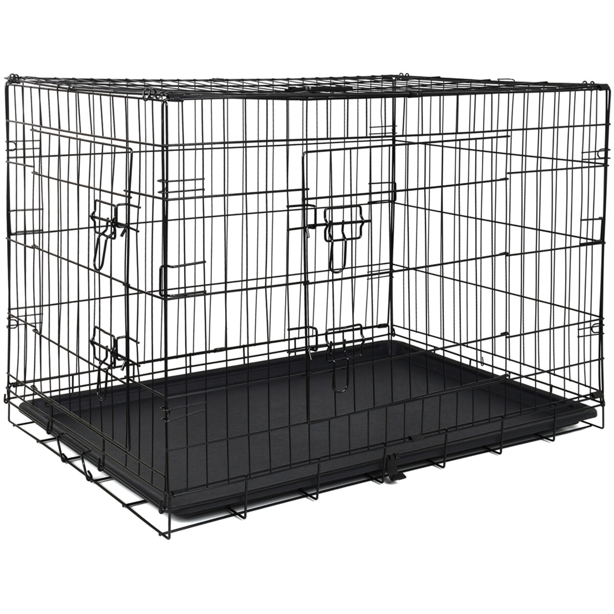 Klatka kennelowa dla zwierząt FUNFIT HOME&OFFICE transporter kojec 57x92x64 cm czarna XL