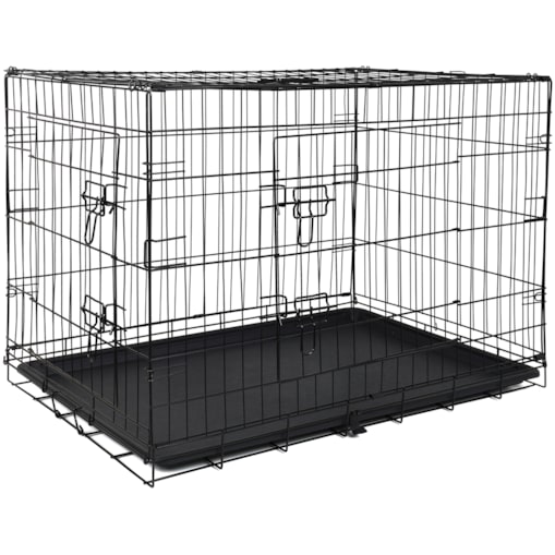 Klatka kennelowa dla zwierząt FUNFIT HOME&OFFICE transporter kojec 57x92x64 cm czarna XL