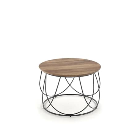 STOLIK KAWOWY Jenna 60x41 cm ORZECHOWY BLAT czarna stal