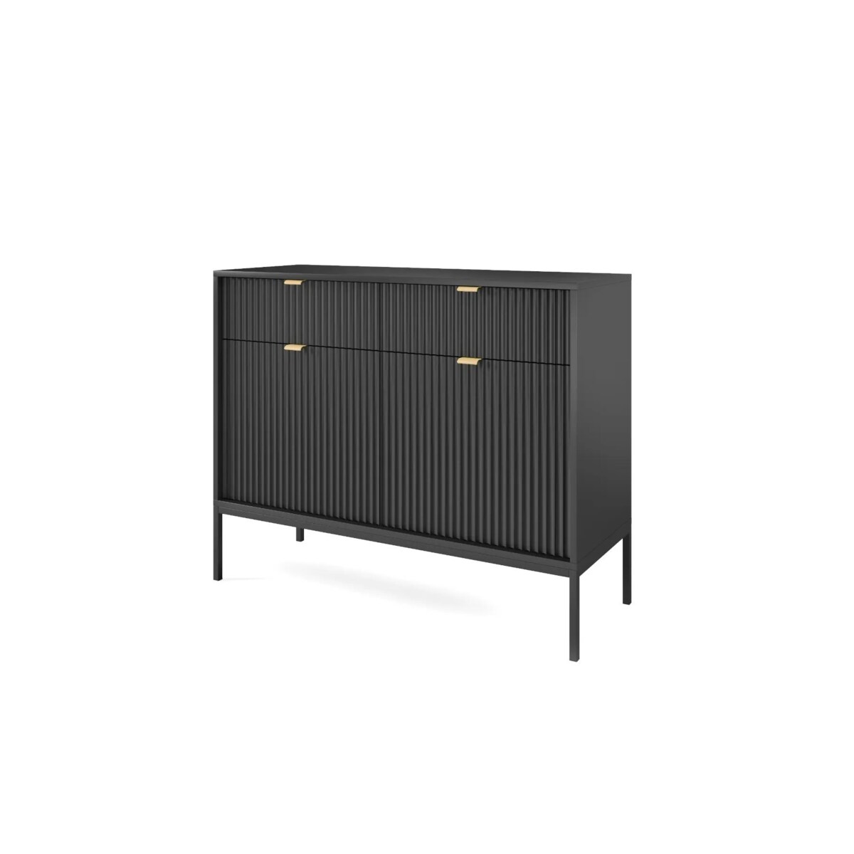 Komoda MILONA 2D2S 104 cm czarna mat