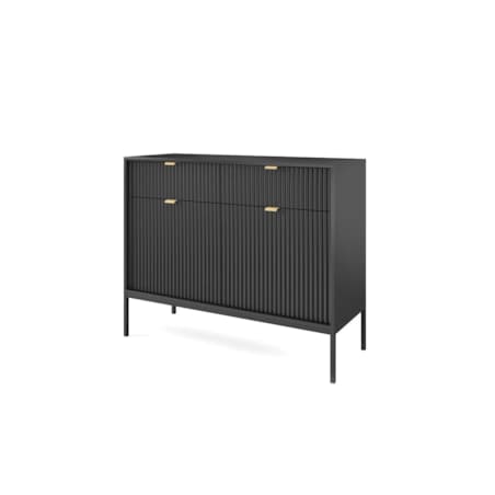 Komoda MILONA 2D2S 104 cm czarna mat