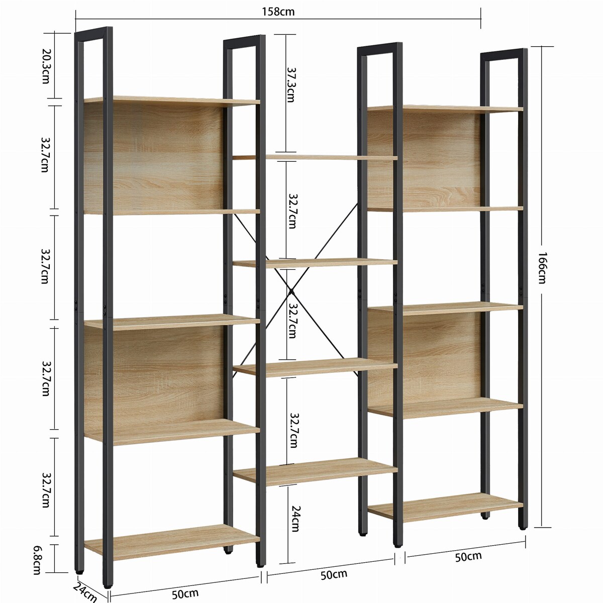 Regał 158X24X166 Cm Sonoma