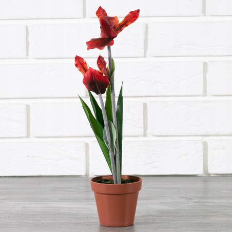 SZTUCZNA ORCHIDEA w doniczce czerwona wys. 31cm