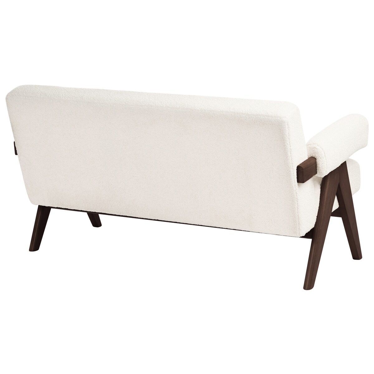 Sofa dla 2 osób TAMRE Boucle Złamana biel/ ciemny brąz